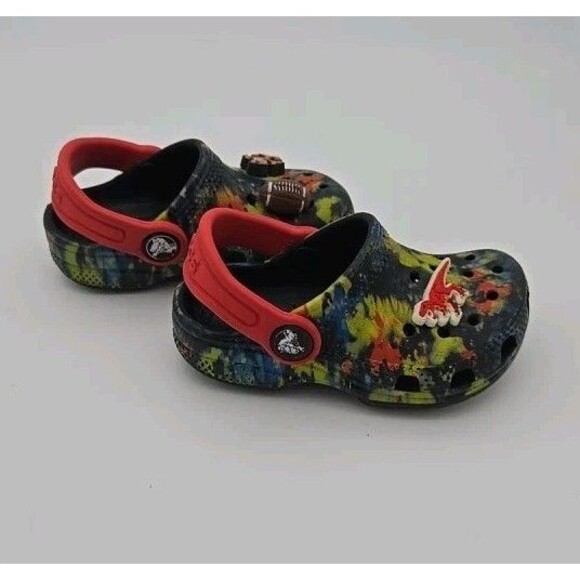 Crocs Kids Classic Clog 6C Black Tie Dye Unisex Water Shoes Slip On Casual - Picture 13 of 13